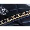 【新登場】CHANEL 19Bag ミッドサイズハンドバッグ アップグレードバージョン ブラックシルバークラス - 三色チェーンで彩るエレガンス