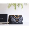 【新登場】CHANEL 19Bag ミッドサイズハンドバッグ アップグレードバージョン ブラックゴールドクラス - 三色金色チェーンで輝くエレガンス