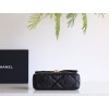 【新登場】CHANEL 19Bag スモールサイズハンドバッグ アップグレードバージョン ブラック＆ゴールド - 三色金色チェーンで輝く女神エレガンス​