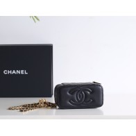 2025NEW-033 シャネル 24A エナメルクラスプ リップスティックポーチ / WOC:ブラック&ホワイトの隠れた 16×10cm
