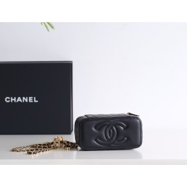 2025NEW-033 シャネル 24A エナメルクラスプ リップスティックポーチ / WOC：ブラック＆ホワイトの隠れた 16×10cm 