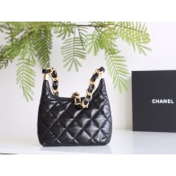 2025NEW-038 シャネル 24A 太チェーンホボアームバッグ:ヴィンテージ感とノン chalant な魅力の融合 22.5x19.5x8.5cm