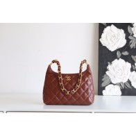 2025NEW-041 シャネル 24A 太チェーンホボアームバッグ:オイルラックス小羊革のノン chalant な美22.5x19.5x8.5cm