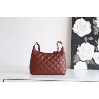 2025NEW-041 シャネル 24A 太チェーンホボアームバッグ:オイルラックス小羊革のノン chalant な美22.5x19.5x8.5cm