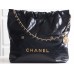 【24B 秋冬新作】Chanel 22 バッグ ダブルポケットモデル ブラックゴールド スモールサイズ | 人気のゴミ袋バッグ新バージョン 35×37×7 cm