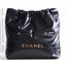 【24B 秋冬新作】Chanel 22 バッグ ダブルポケットモデル ブラックゴールド スモールサイズ | 人気のゴミ袋バッグ新バージョン 35×37×7 cm  