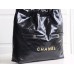 【24B 秋冬新作】Chanel 22 バッグ ダブルポケットモデル ブラックゴールド スモールサイズ | 人気のゴミ袋バッグ新バージョン 35×37×7 cm