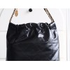 【24B 秋冬新作】Chanel 22 バッグ ダブルポケットモデル ブラックゴールド スモールサイズ | 人気のゴミ袋バッグ新バージョン 35×37×7 cm  