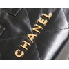 【24B 秋冬新作】Chanel 22 バッグ ダブルポケットモデル ブラックゴールド スモールサイズ | 人気のゴミ袋バッグ新バージョン 35×37×7 cm  