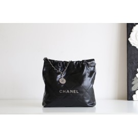 【No°22 香水 100 周年記念】Chanel 22 バッグ ゴミ袋デザイン - モンテベロ油蝋牛革 × 現代的美貌 35×37×7cm