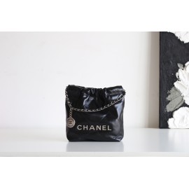 【進化型トレンドアイテム】Chanel mini 22bag アップグレード版 - Antiba zp 革 × レトロシルバークランプ ゴミ袋ミニ 19×20×6cm