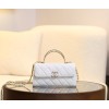 【CHANEL 25S】春夏新作 ケリー ハンドルチェーンバッグ 真っ白なシンデレラ クリーンホワイト × レトロ金 エレガンスの象徴10×18×6.7 cm