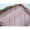 【24P 春夏限定】シャネル Duma ダブルショルダーバッグ ホワイト L サイズ スクラッチ加工小牛皮 16K ゴールドクランプ 万能大容量ファッション 18×24×17cm