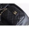 【24P 春夏新登場】Chanel ダブルポケット ヴィンテージ バックパック 「カエルのダブルショルダーバッグ」 ハイブリッド肩紐 20.5×20×11.5cm