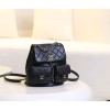 【24P 春夏新登場】Chanel ダブルポケット ヴィンテージ バックパック 「カエルのダブルショルダーバッグ」 スリムフィット 20.5×20×11.5cm