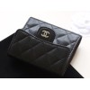 【シャネル クラシック 3 つ折り財布】キャビアレザー × ダブル C ロゴ マルチファンクション実用派 11.5×10.5×3cm