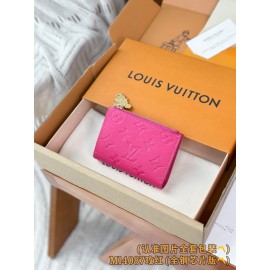 【M14087】バラ色 A 級全鋼版 パーソナライズド LV x TM Lisa ウォレット｜Monogram Empreinte レザー｜ゴールドパンダジップ  9 x 11.5 x 1.5 cm