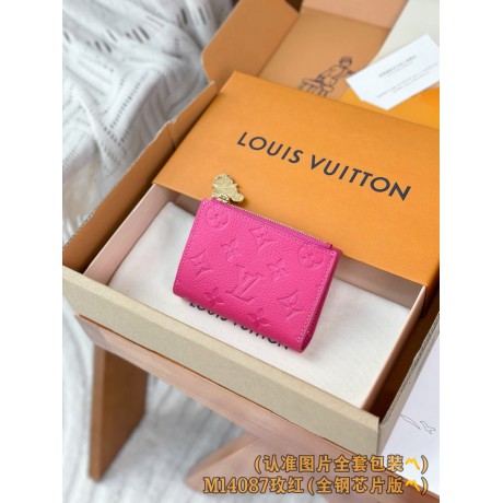 【M14087】バラ色 A 級全鋼版 パーソナライズド LV x TM Lisa ウォレット｜Monogram Empreinte レザー｜ゴールドパンダジップ  9 x 11.5 x 1.5 cm