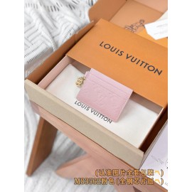 【M83562】ピンクエンボス パーソナライズドカスタム LV Charms 名刺入れ｜Monogram Empreinte 牛革｜ゴールドメタルチャーム 10.2×7.3×0.3cm