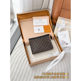 【M61692】Monogram Eclipse モノトーングレー A 級全鋼 パーソナライズド Pochette Voyage ミドルハンドバッグ｜大容量収納｜ビジネス向け 27×21×6cm