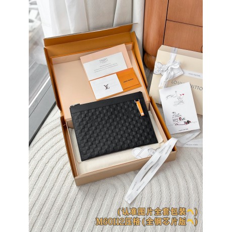 【M60112】Monogram Shadow エンボス格子 パーソナライズドカスタム Pochette To-Go｜エレガントデザイン｜大容量収納 34×25×12cm