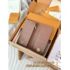 【N00141】カラーダミエ A 級全鋼 パーソナライズドカスタム Brazza ロングウォレット｜LV Vers Damier Ebene｜カラフルチェック柄 10×19×2cm
