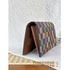 【N00141】カラーダミエ A 級全鋼 パーソナライズドカスタム Brazza ロングウォレット｜LV Vers Damier Ebene｜カラフルチェック柄 10×19×2cm