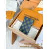 【N00168】ダミエブルーグリーン A 級全鋼 パーソナライズドカスタム パスポートケース｜Damier Heritage キャンバス｜ヴィンテージロゴ 10×14×2.5cm
