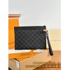 【M81569】ブラックモノグラム A 級全鋼 パーソナライズドカスタム Pochette To-Go｜Monogram Eclipse ブラックキャンバス｜ハンドポケット新進化 30×21.5×1cm