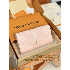 【M14000】シルクスクリーンピンク Ａ級全鋼 パーソナライズドカスタム Sarah ロングウォレット｜ダブルトーン Monogram Empreinte 皮革｜エレガントピンクデザイン 19×10.5×2cm