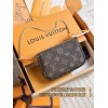 Mini Pochette Accessoires【M58009】モノグラム A 級全鋼 パーソナライズドカスタム Mini Pochette Accessoires｜柔軟 Monogram キャンバス｜丸みフォルムマルチポケット 15.5×10.5×4cm