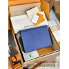 M30423 ブルーモノグラム A 級全鋼️ パーソナライズドカスタム Pochette Voyage MM トラベルポーチ｜Taïga 皮革 ×Monogram Eclipse キャンバス｜ストラクチャードデザイン 27×21×6cm