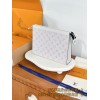 M30423 ホワイトモノグラム A 級全鋼 パーソナライズドカスタム Pochette Voyage MM トラベルポーチ｜Taïga 皮革 ×Monogram Eclipse キャンバス｜スタイリッシュ多用途 27×21×6cm