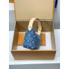 モノグラムデニム 免税版 M82949G 全鋼製 Hills Pochette ポシェットバッグ｜Monogram Denim キャンバス サンドウォッシュ仕上げ 18.5×11×6.5 cm