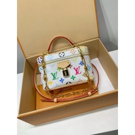 モノグラム・マルチカラー 免税版 M13662G 全鋼製 Louis Vuitton x 村上隆 Vanity Pouch ハンドバッグ｜鮮やかな色彩でクラシックを再解釈 11.5×6.5×19cm
