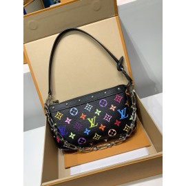 モノグラム・マルチカラー 全鋼製 M13663G Pochette Accessoires ハンドバッグ｜Louis Vuitton x 村上隆 コラボ カラフルな Monogram 柄 13×4×22cm