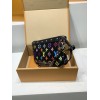 モノグラム・マルチカラー 全鋼製 M13663G Pochette Accessoires ハンドバッグ｜Louis Vuitton x 村上隆 コラボ カラフルな Monogram 柄 13×4×22cm