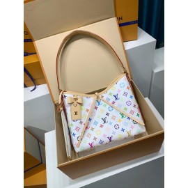 モノグラム・マルチカラー 免税版 M13661G 全鋼製 Louis Vuitton x 村上隆 CarryAll スモールハンドバッグ｜明るい色合い × エレガントなディテール 24×12×29cm