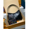  免税版 M13105G 全鋼製 Louis Vuitton x 村上隆 CarryAll Vibe ハンドバッグ｜柔らかい羊革とカラフルな Monogram の魅力 30×15×39cm