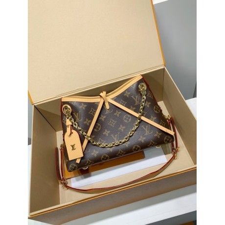 モノグラムバッグ 全鋼製 M13014G CarryAll BB ハンドバッグ｜Monogram キャンバス × 華やかなチェーンデコレーションのトレンド感 17×10×26cm