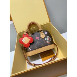 モノグラムバッグ 全鋼製 M12199G Nano Alma ハンドバッグ｜Candy Factory シリーズのカラフルな祭典ムード 12×8×18cm