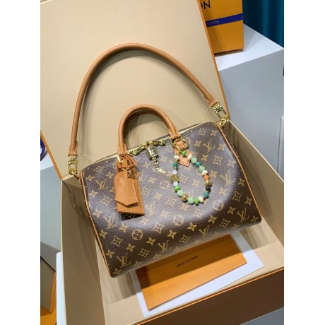 モノグラムバッグ 全鋼製 N87212G Speedy Soft 30 Boho ハンドバッグ｜Monogram キャンバスとボホチックなデザインの融合​キーワード：N87212G, 全鋼製，Speedy Soft 30 Boho ハ 21×17×30cm