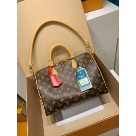 モノグラムバッグ 免税版 M11945G 全鋼製 Speedy Soft 30 Crafty ハンドバッグ｜旅の伴侶になる快適で遊び心のあるデザイン 21×17×30cm