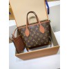 モノグラムバッグ 免税特典！M12209 棕 G 全鋼製 Neverfull Bandoulière Inside Out BB ハンドバッグ｜ダブルフェイス × 着脱ポーチ × 斜め背負い、洗練された細部で魅力満点 14×9×24cm