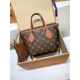 モノグラムバッグ 免税特典！M12209 棕 G 全鋼製 Neverfull Bandoulière Inside Out BB ハンドバッグ｜ダブルフェイス × 着脱ポーチ × 斜め背負い、洗練された細部で魅力満点 14×9×24cm