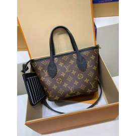 モノグラムバッグ 全鋼 M12099G Neverfull Bandoulière Inside Out BB ハンドバッグ｜両面仕様 × 着脱ポーチ × 斜め掛け、精緻なディテールで魅力満載 14 x 9 x 24 cm