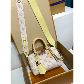 モノグラム・マルチカラー 全鋼 M24606G LV 新モデル Speedy 18Cm｜七夕カスタマイズ × 白地モノグラムセット、カスタマイズで専属のバッグを手に入れよう speedy 18Cm