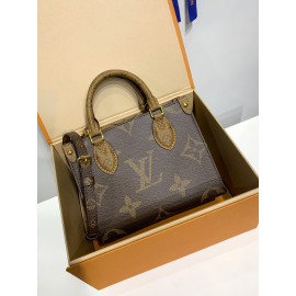 モノグラムバッグ 全鋼 M46839G OnTheGo トートバッグ｜Monogram キャンバス × レザーハンドル、収納力と使い勝手に優れたコンパクトバッグ​ 18×15×8.5cm