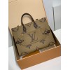 モノグラムバッグ 全鋼 46823G OnTheGo Voyage トートバッグ｜Giant Monogram×Monogram Reverse デュアルキャンバス、変形機能と LV Horizon 連携で移動に最適 43×33×18.5cm