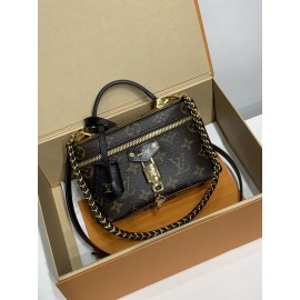 モノグラムバッグ M47125G Vanity Chain Pouch ハンドバッグ｜クラシック化粧ケースインスピレーション ×Monogram キャンバス、LV 刻印ロックで個性的な逸品​ 19×11.5×6.5cm